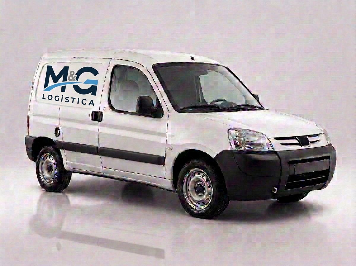 Peugeot Partner blanca, utilitario ágil de reparto urbano de M&G Logística